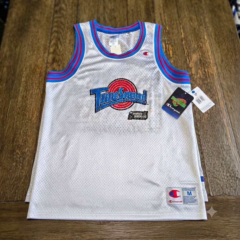 Champion Tune Squad Lola #10 Space Jam Basketball Jersey White Blue Red M
